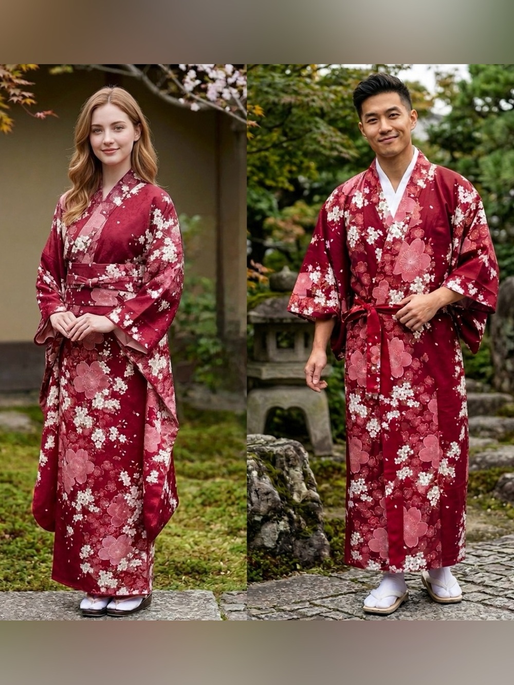 AUTHENTIC JAPANESE FLORAL COTTON KIMONO/TUKATA ROBE-NEW IN PACKAGE!